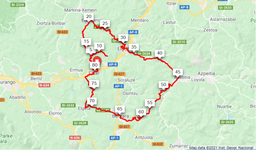 Climbs of the Basque Country Map