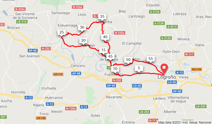Basque - Rioja Route Map