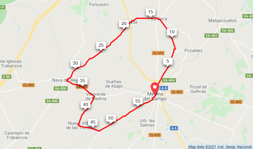Rueda Vineyards Route Map