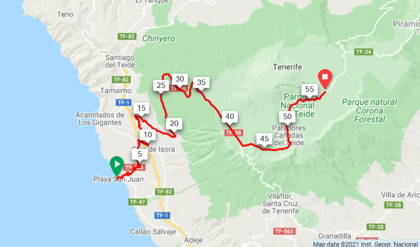 Teide Route Map