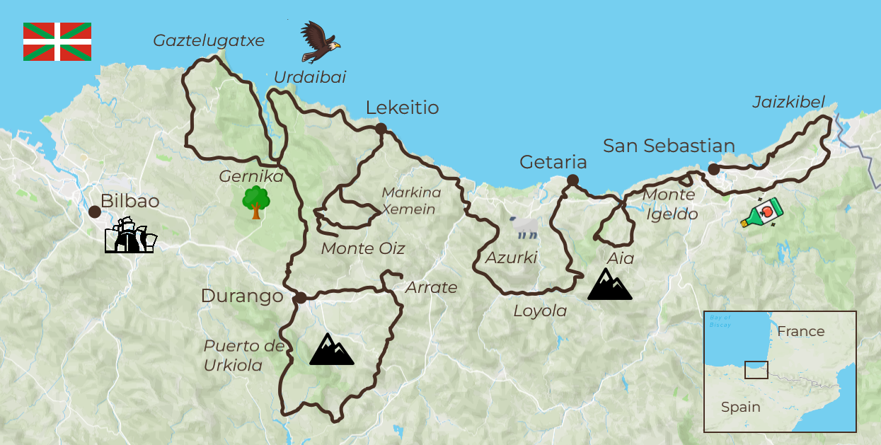 Basque Coast Tour Map