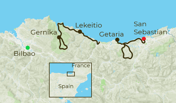 Bilbao - San Sebastian Tour Map