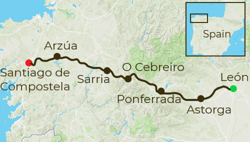 Camino de Santiago Cycling Map