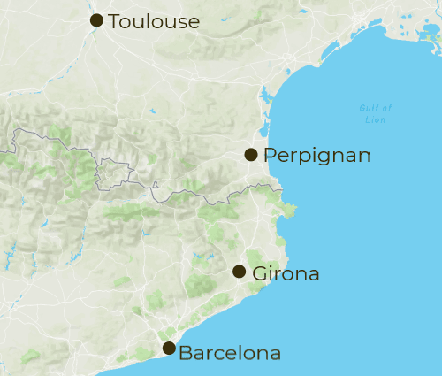 Girona Arrivals and Departure Map