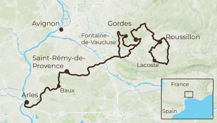 Provence Cycling Tour Map