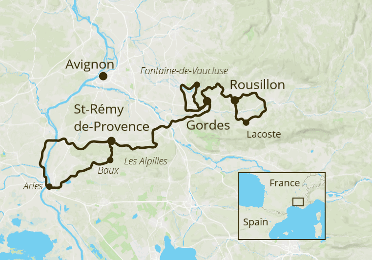Provence Cycling Tour Map