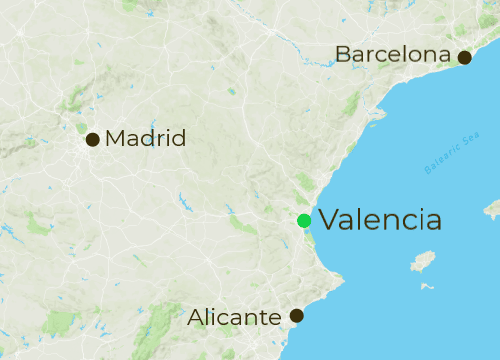 Valencia Arrivals and Departure Map