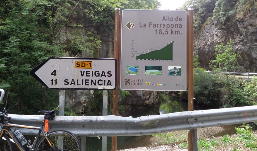 Sign at bottom of La Farrapona